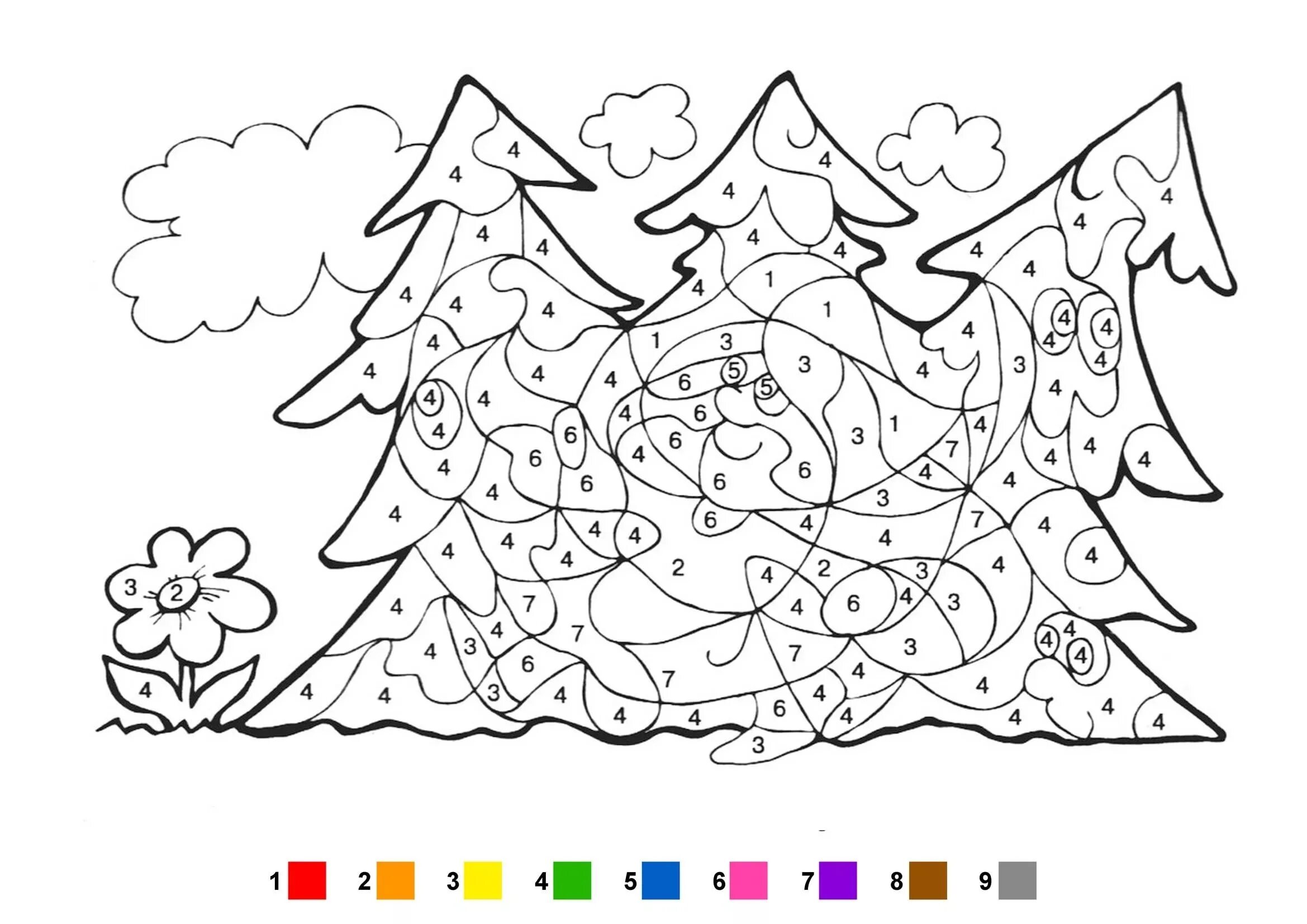 Бесплатные задания с раскрасками. Рисунки для раскрашивания по номерам. Новогодние раскраски по номерам. Раскраска по цифрам. Новогодние задания для дошкольников.