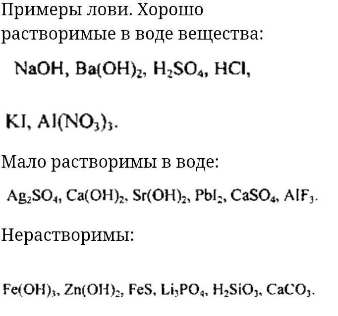 Какое вещество хорошо растворимое в воде