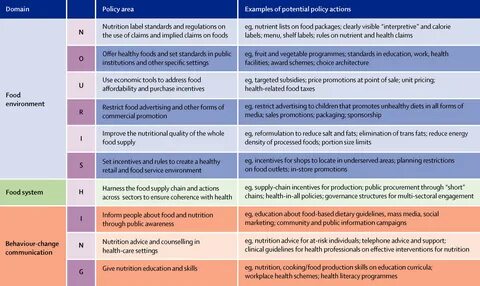 Food policy framework for healthy diets and the prevention of obesity and d...