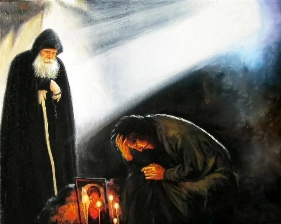 Плачу за грехи. Покаяние Исповедь Православие. Картина живопись Православие покаяние кающийся.