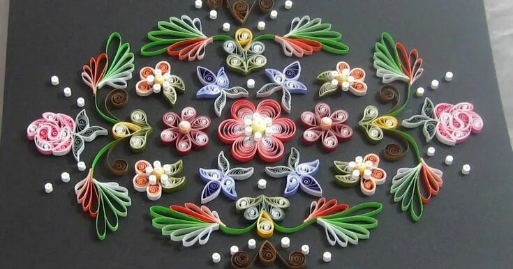 Ayani art: Quilling Pink Flowers and Butterflies Quilling designs, Paper quillin