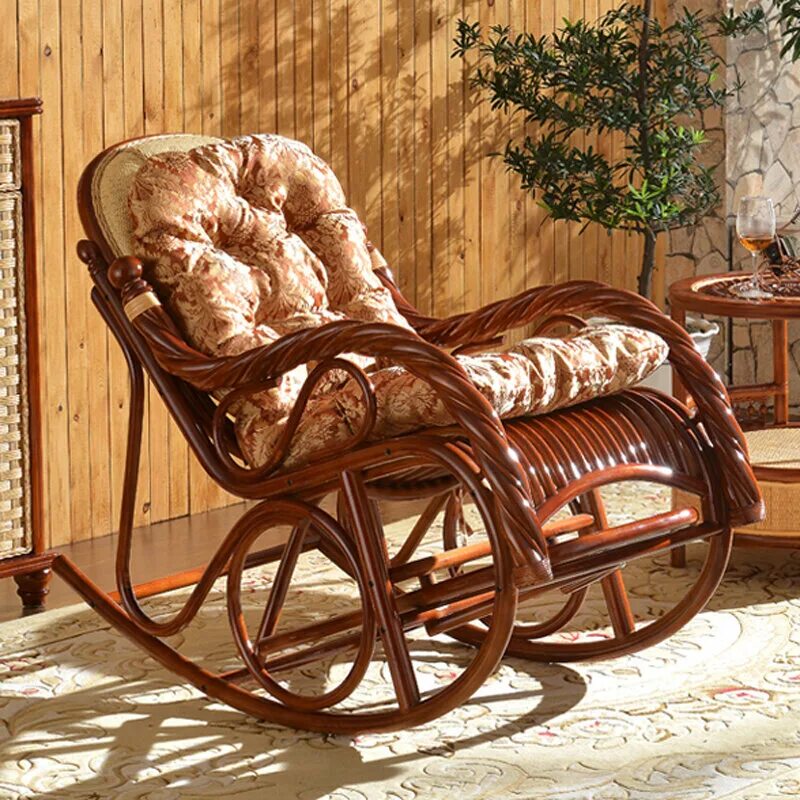 Кресло-качалка EcoDesign Classic Rattan 05/17 Promo браун купить в Москве в инте