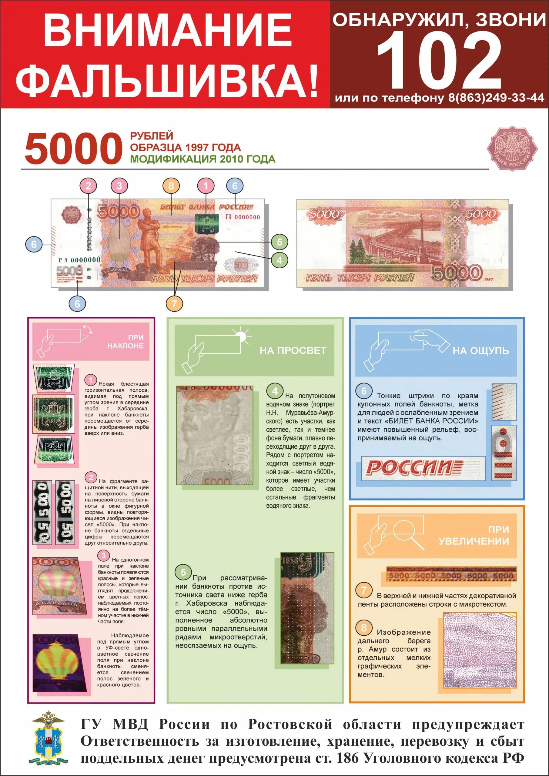 Как проверить 5000 рублей