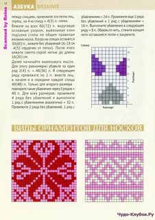 Ленивый жаккард спицами носки описание
