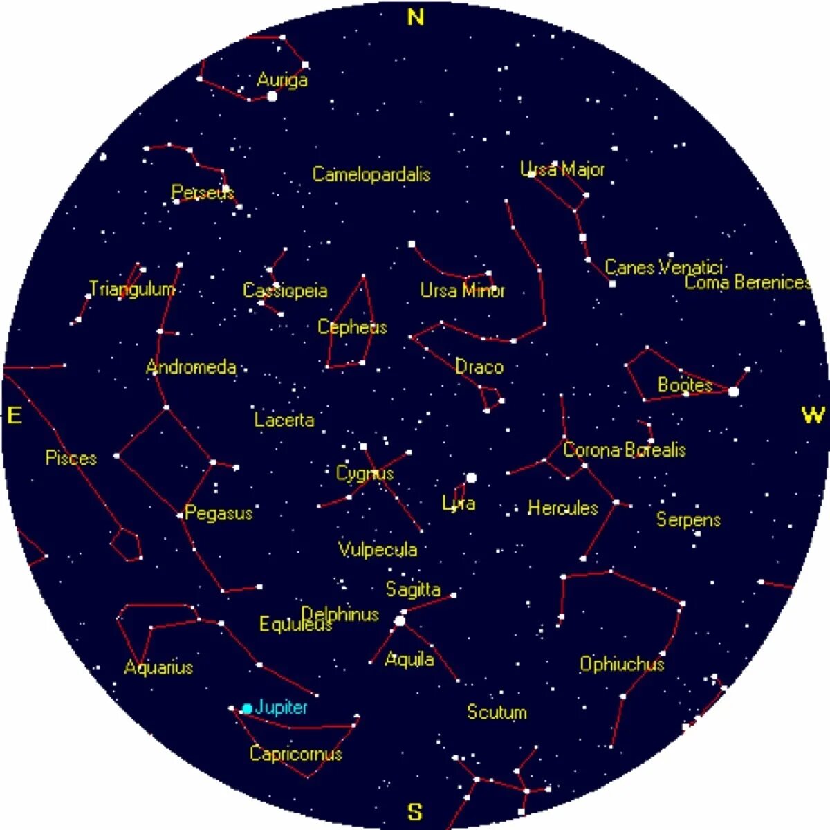 Какие созвездия на северном полушарии