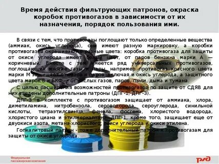 Цвета коробок противогазов