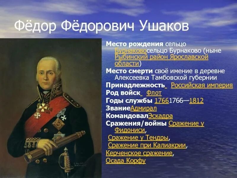Адмирал Ушаков Великий флотоводец. Рассказ биография ушакова 4 класс кратко