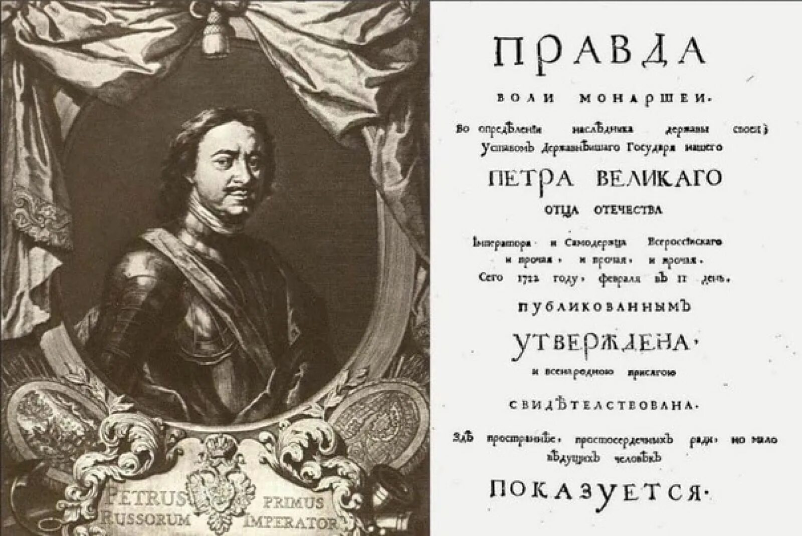 Указ о наследии престола Петра 1. Указ Петра 1 о престолонаследии 1722. 18 декабря указ