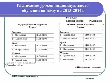 Программа индивидуального обучения 9 класс