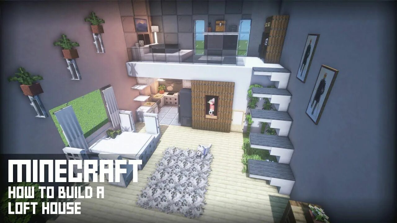 Дома в стиле лофт майнкрафт Minecraft Loft Tutorial Build a Better Starter House! YouTube