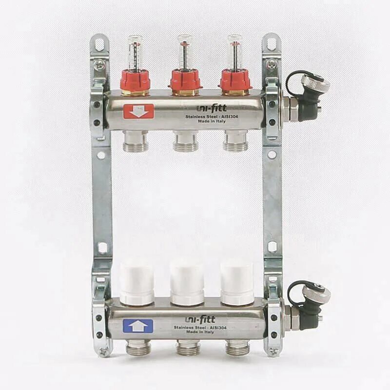 Коллекторная группа 450i4303.r. Коллектор с вентилями 4 вых. 3/4" X 3/4"Ek Luxor cp454. Коллектор для теплого пола Uni Fitt,1"х3/4 (6 вых). Коллекторная группа с расходомерами 1"х3/4" 5 вых. Uni-Fitt (32415n060505). Коллекторная группа 1 1 2