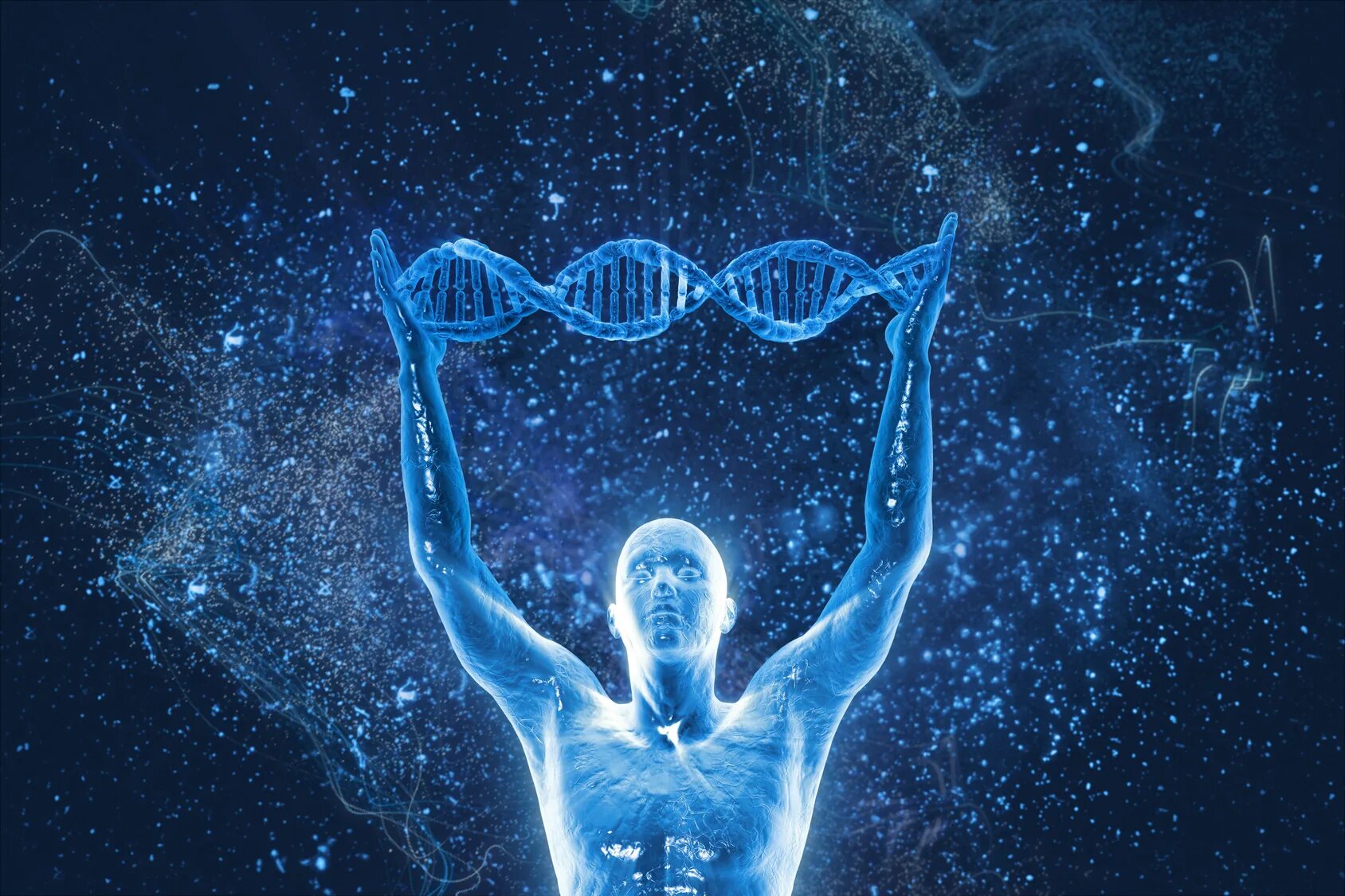 Сверхчеловек. Человек и Сверхчеловек. ДНК человека. Синий мужик.