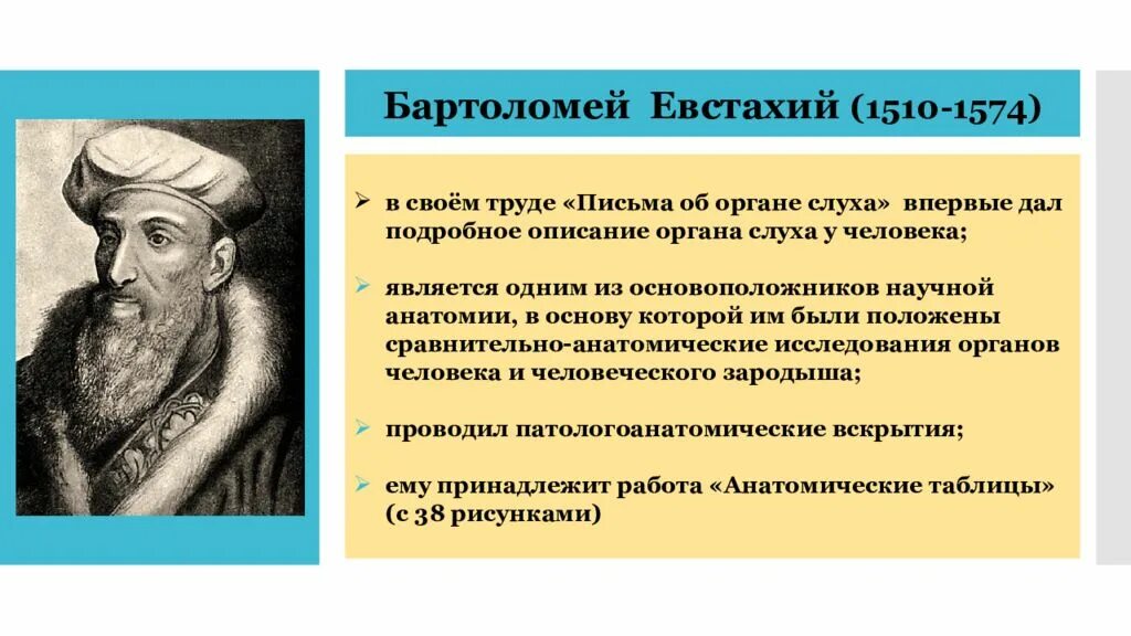 Хирургия эпохи возрождения. Евстахий(1510—1574). Выдающиеся представители медицины эпохи Возрождения. Медицина в Западной Европе в эпоху Возрождения. Ученые медицины эпохи Возрождения.