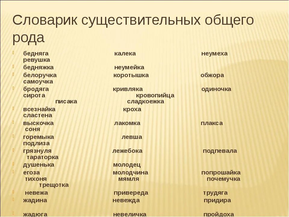 Слова являются именами существительными. Существительные общего рода. Слова общего рода. Имя существительное общего рода. Слова общего рода список.