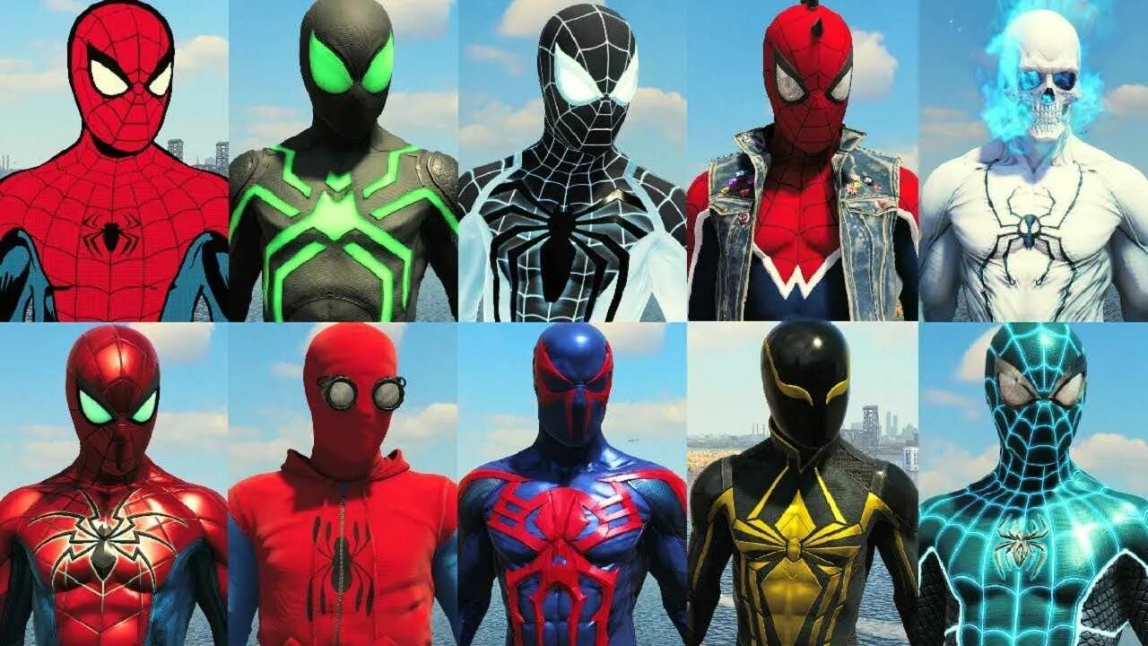 Какой есть человек паук. Spider man ps4 костюмы. человек паук плейстейшен 4 костюмы. костюмы человека паука ps4 дополнение. костюм человека паука из игры на ps4.