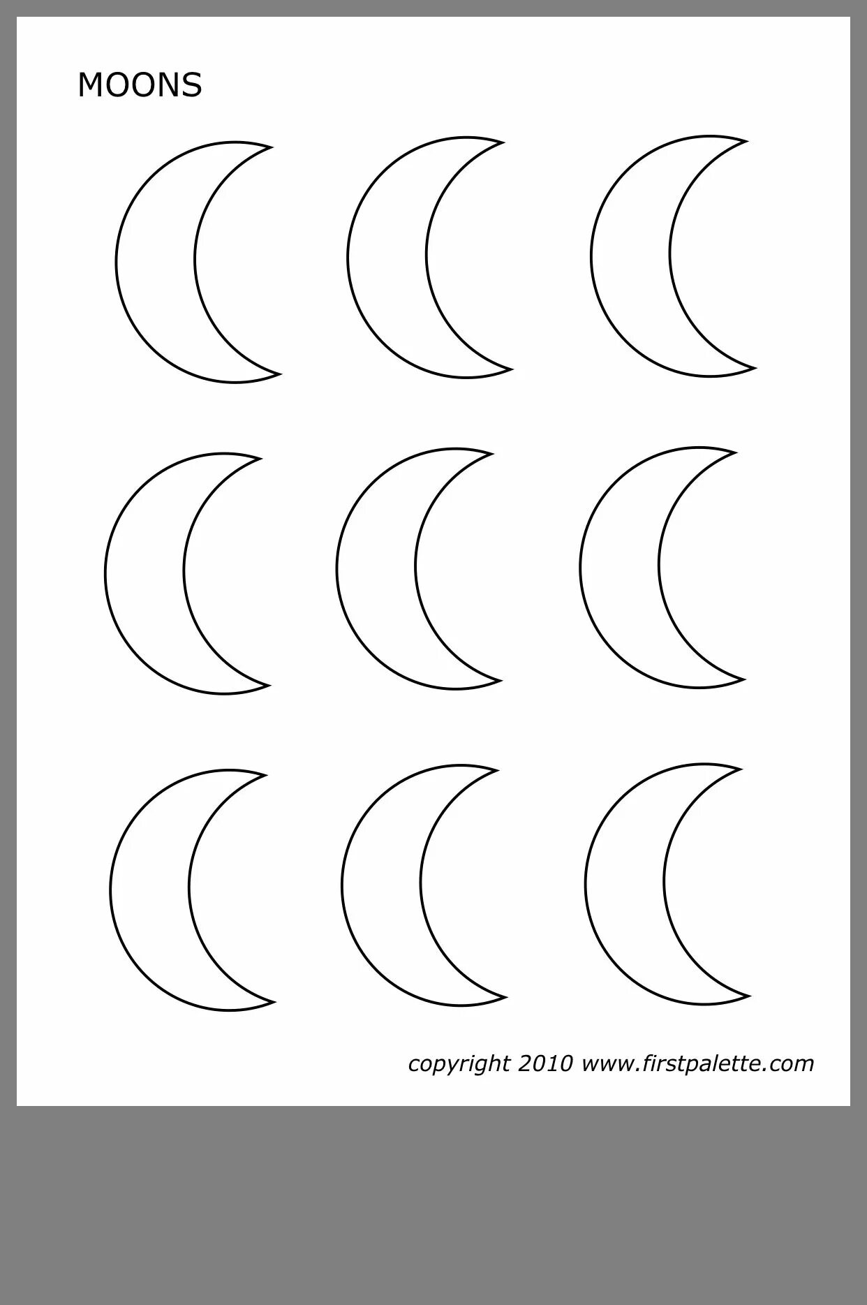 полумесяц. луна шаблон. луна раскраска. луна раскраска для детей. шаблон луны для вырезания из бумаги распечатать.
