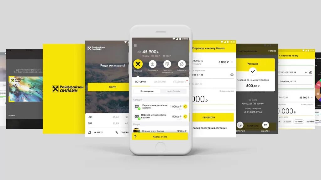 Райффайзен мобильное приложение. Райффайзенбанк Интерфейс мобильного приложения. Мобильный банк Райффайзен. Приложение Райффайзен банка.