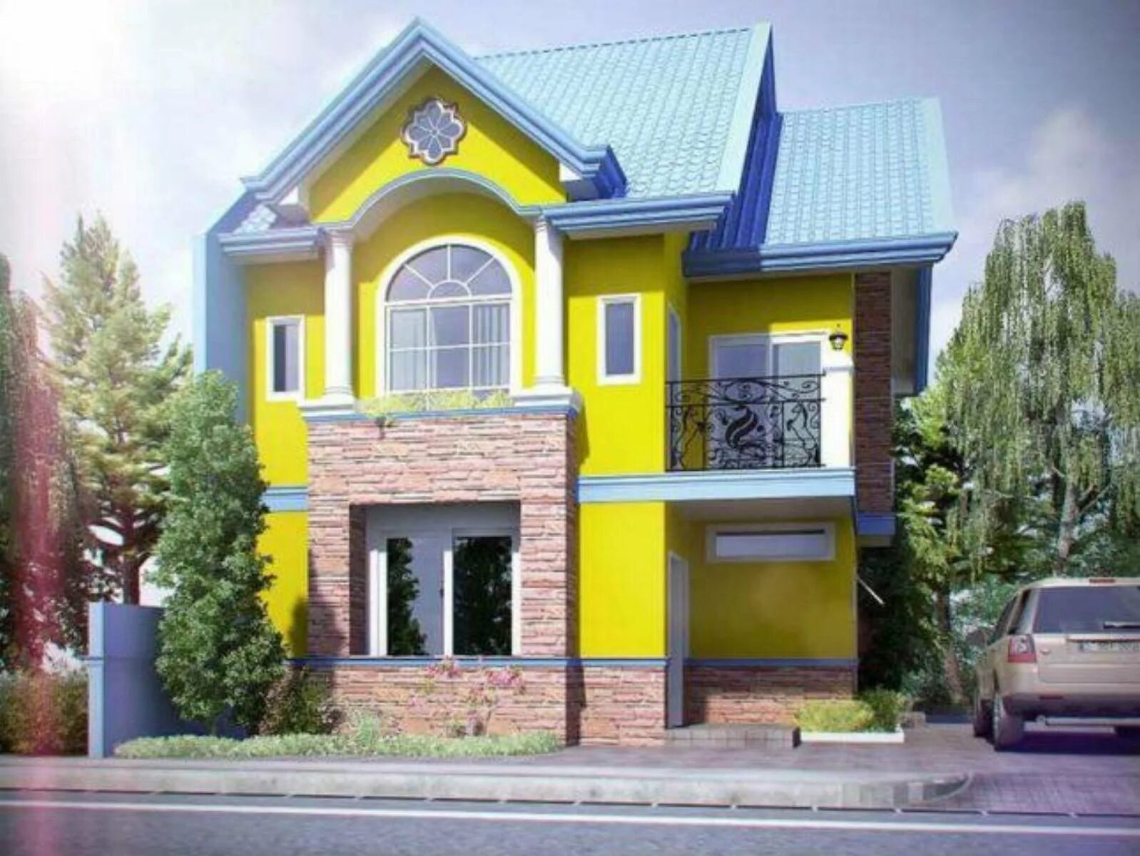 Покажи фасады. Фасад дома. Цвета фасадов домов. Крашеные фасады домов. Желтый фасад.