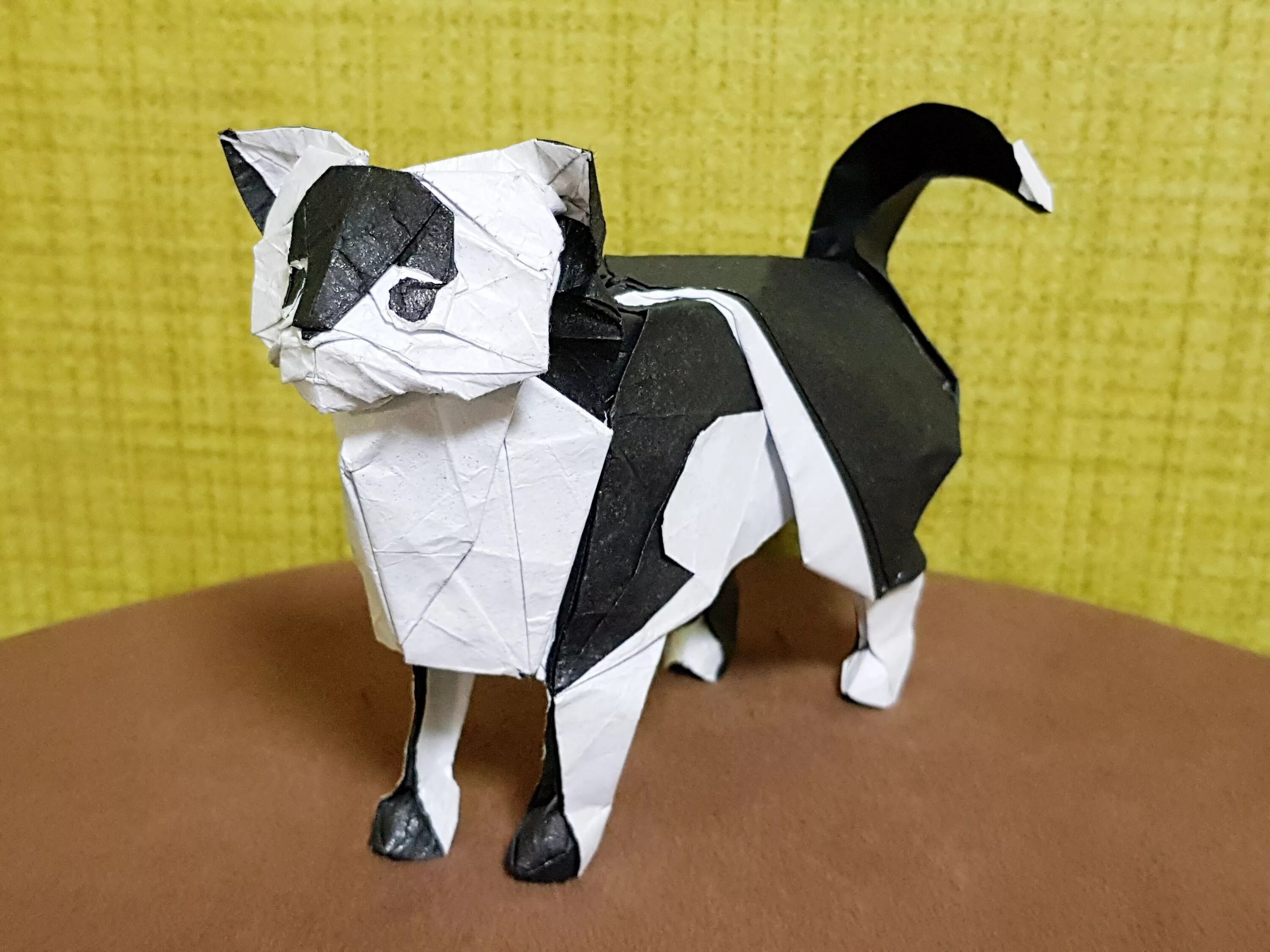 Объемная кошка из бумаги. Кошка из бумаги. Оригами коты. Поделка кошка из бумаги.