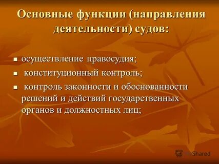 Особенности организации деятельности судов