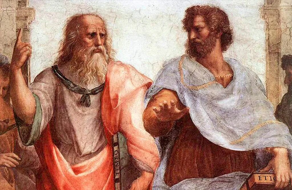 Античный спор. Платон и Аристотель. Фреска Афинская школа Платон и Аристотель. Сократ Платон Аристотель. Платон и Аристотель картина Рафаэля.