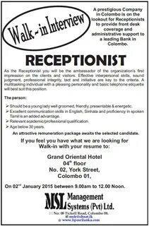 Job advert
