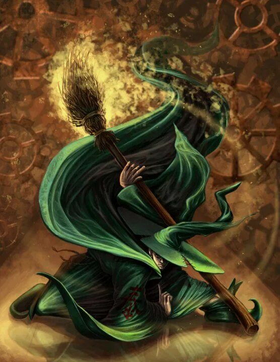 Tiny green wizard