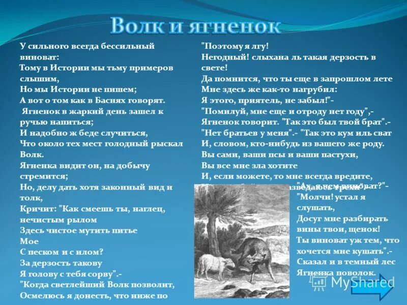 Что тех мест голодный рыскал. Ягнёнок в жаркий день басня. Волк и ягненок текст. Ягнёнок в жаркий день зашёл. Басня волк и ягненок текст.