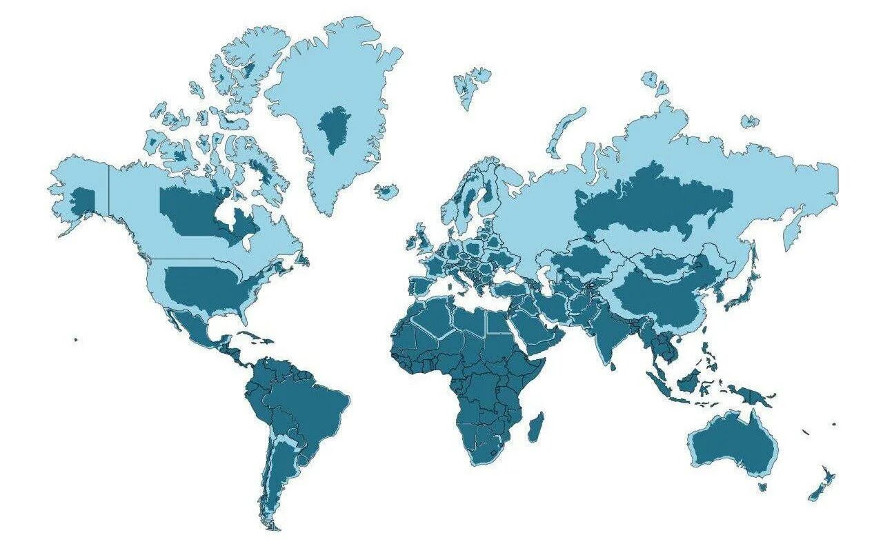 Правильная карта. Карта мира с реальными размерами стран. Карта мира без искажений Меркатора. Проекция Меркатора реальные Размеры стран. Карта мира без проекции Меркатора.
