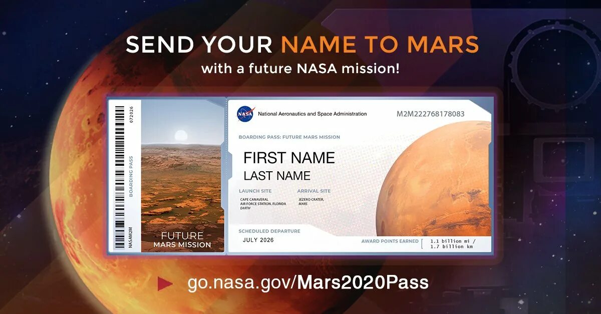 Nasa отправляет имена