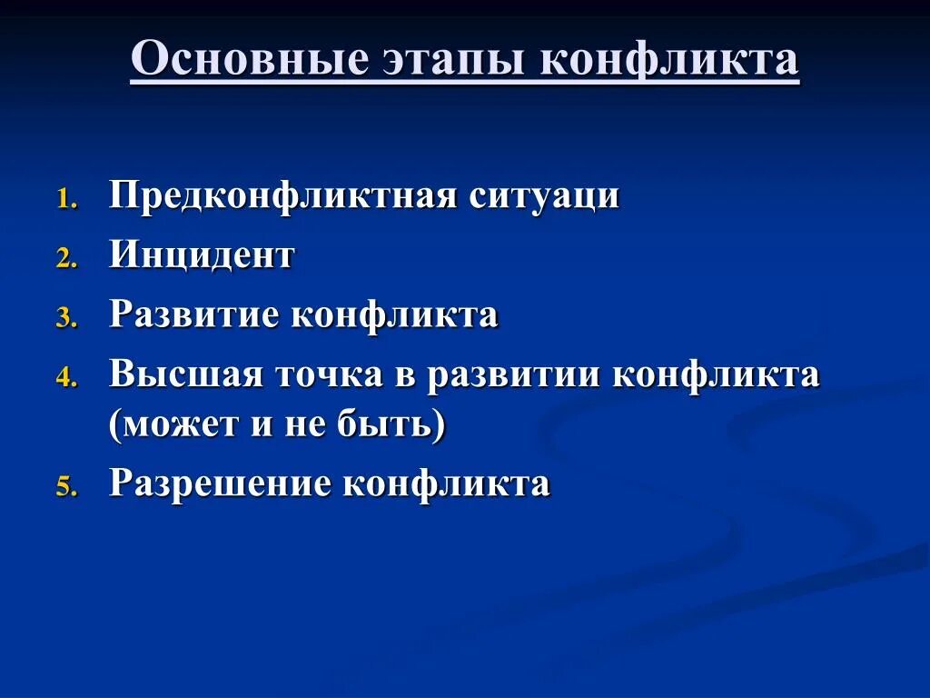 Этапы развития конфликта. Основные этапы развития конфликта. Основные фазы развития конфликта. Основные стадии развития конфликта.