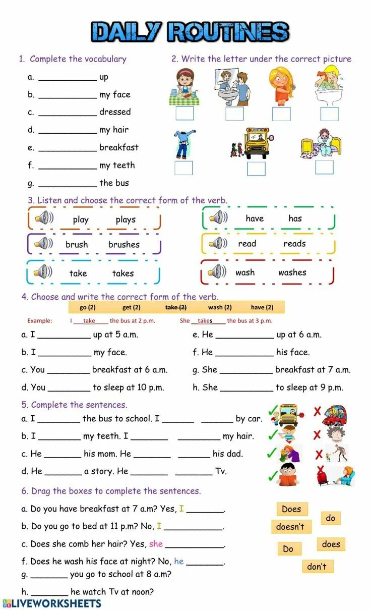 Задания Daily Routine for Kids. Worksheet «the Daily Routine of the Queen» ответы на тесты. Vocabulary задания. Daily Routine задания. Routines exercises