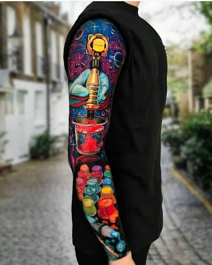 Mixed tattoo. Mixed tattoo. Стиль татуировки органика. Тату венчик. Разноцветные тату.