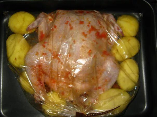 Курица запеченная в рукаве в духовке. Курица с картошкой в рукаве для запекания. Курица в духовке целиком в пакете. Курица в духовке в рукаве для запекания целиком.