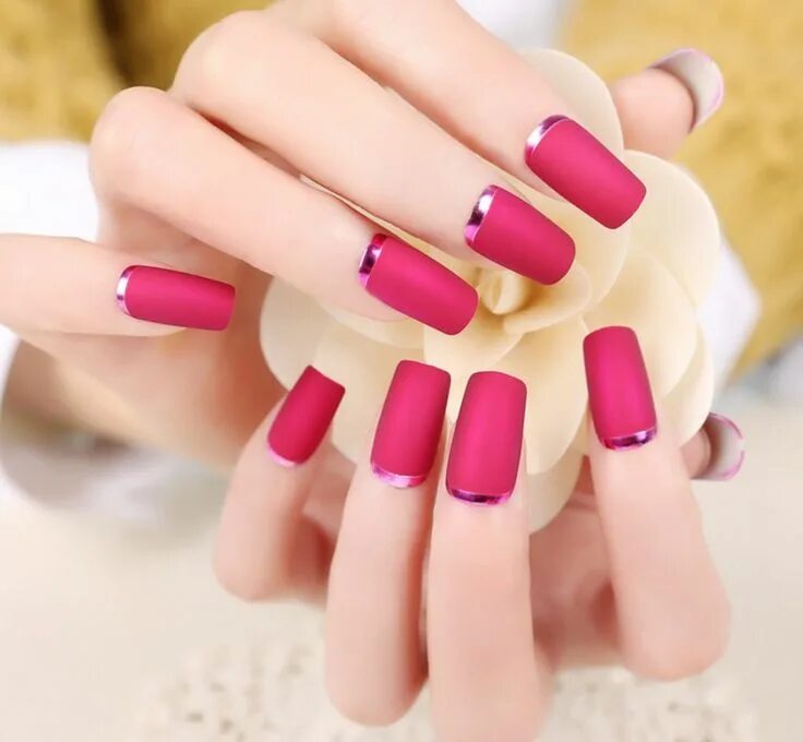 UV Gel Nails Ombre Burgundy Press On Fingernails Rhinestones Etsy Ombre nails, A