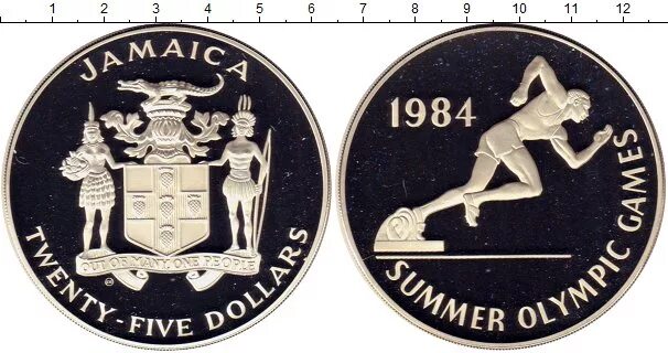 Ямайка 25 долларов 1984. Монеты бег. Монета 25 долларов золотой.