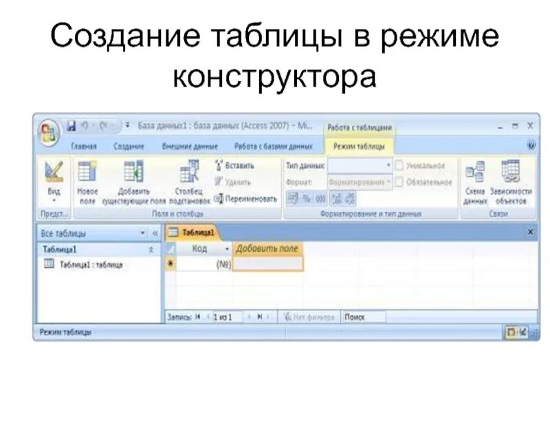 Как создать таблицу в режиме таблица. Отобразите диалоговое окно «создание таблиц» в режиме конструктора:. таблица в режиме конструктора. создание таблицы в режиме конструктора. режим конструктора.