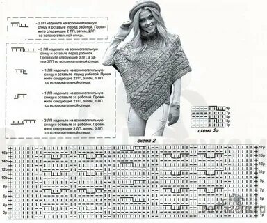 Схема вязание пончо спицами