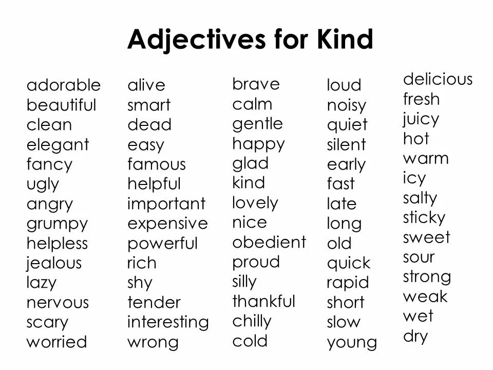 Adjectives прилагательные