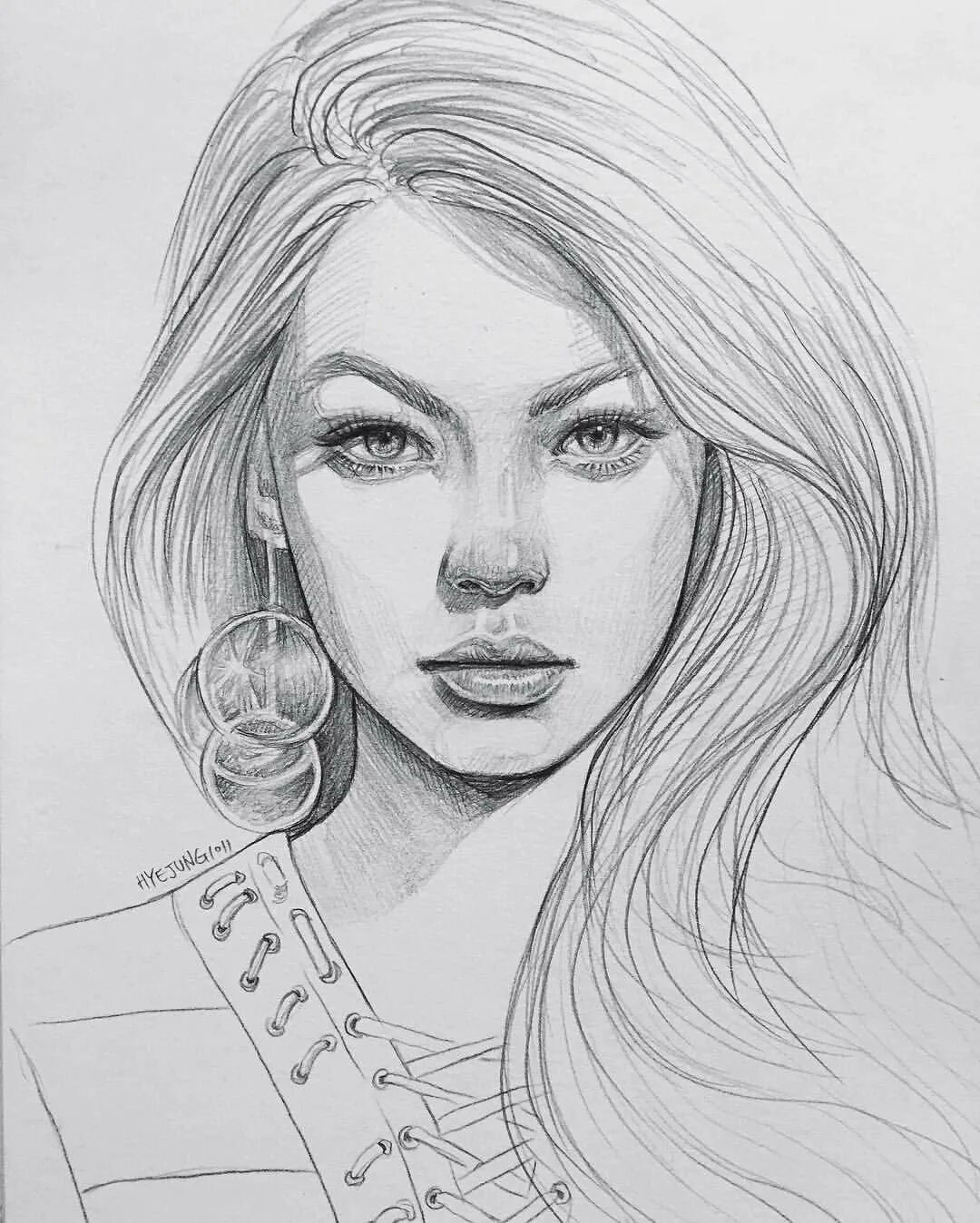 Мишель сео Хонгминь художница. Девушка карандашом. Портрет девушки карандашом. Лицо девушки рисунок карандашом.