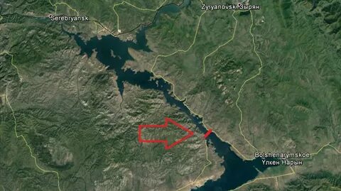 Мост через бухтарминское водохранилище на карте