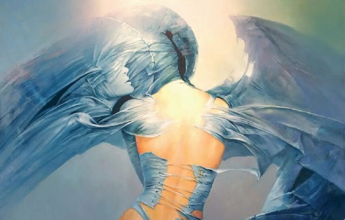 Видишь крылья за спиной. Картина девушка с крыльями. Картина девушка ангел. Загадочный ангел. Сюрреализм ангел.