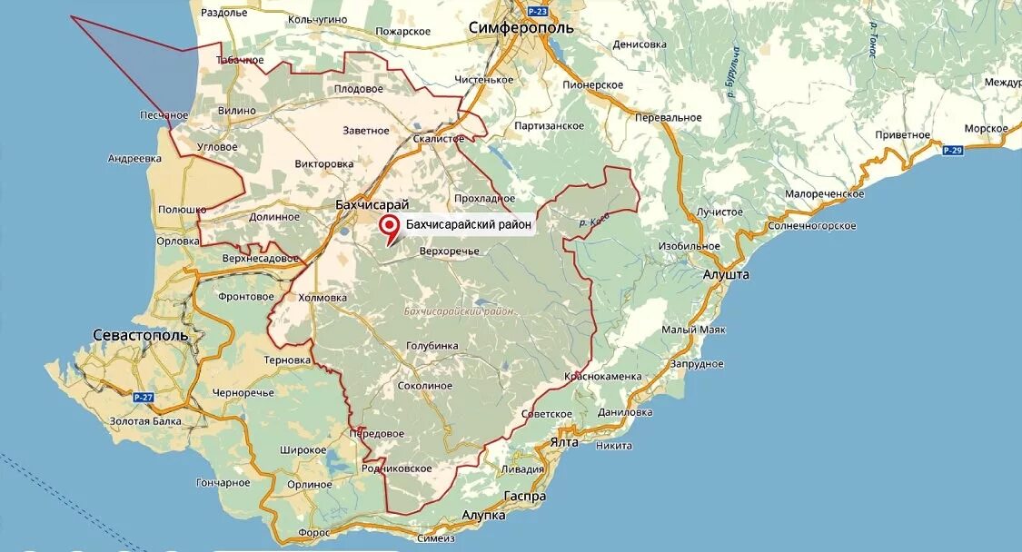 Бахчисарайский район на карте Крыма. Карта Бахчисарайского района. Карта Бахчисарайского района подробная. Береговое Крым на карте Бахчисарайский район. Карту города бахчисарая