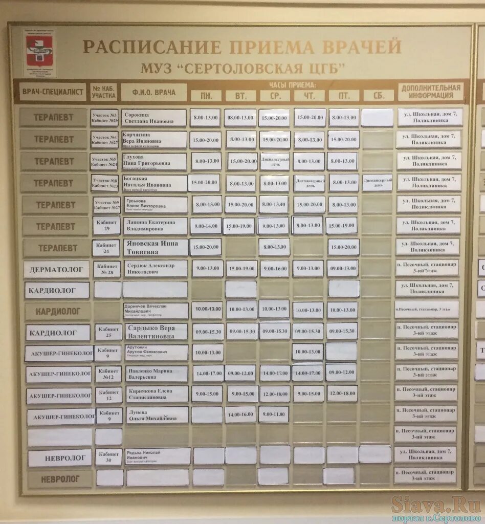 Расписание невропатолога