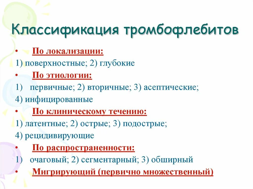 Классификация острого тромбофлебита нижних конечностей. Острый тромбоз нижних конечностей классификация. Классификация острого тромбофлебита поверхностных вен. Тромбоз глубоких вен классификация. Классификация тромбоза