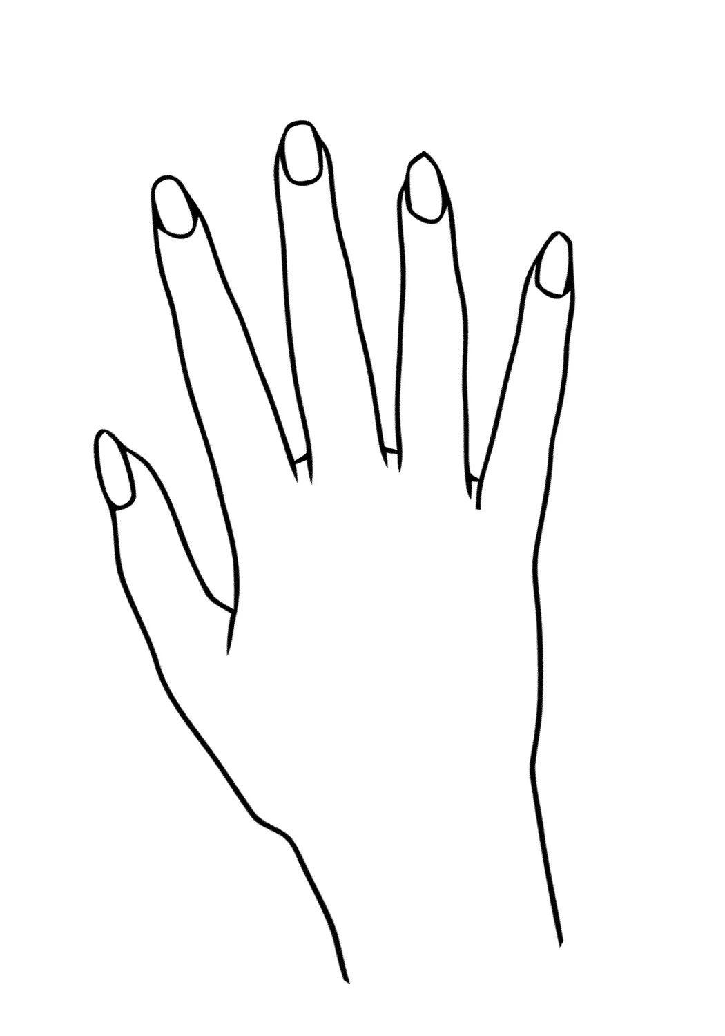 Картинка руками раскраска. Рука раскраска. Рука с ногтями шаблон. Трафарет руки с ногтями. Ногти раскраска.