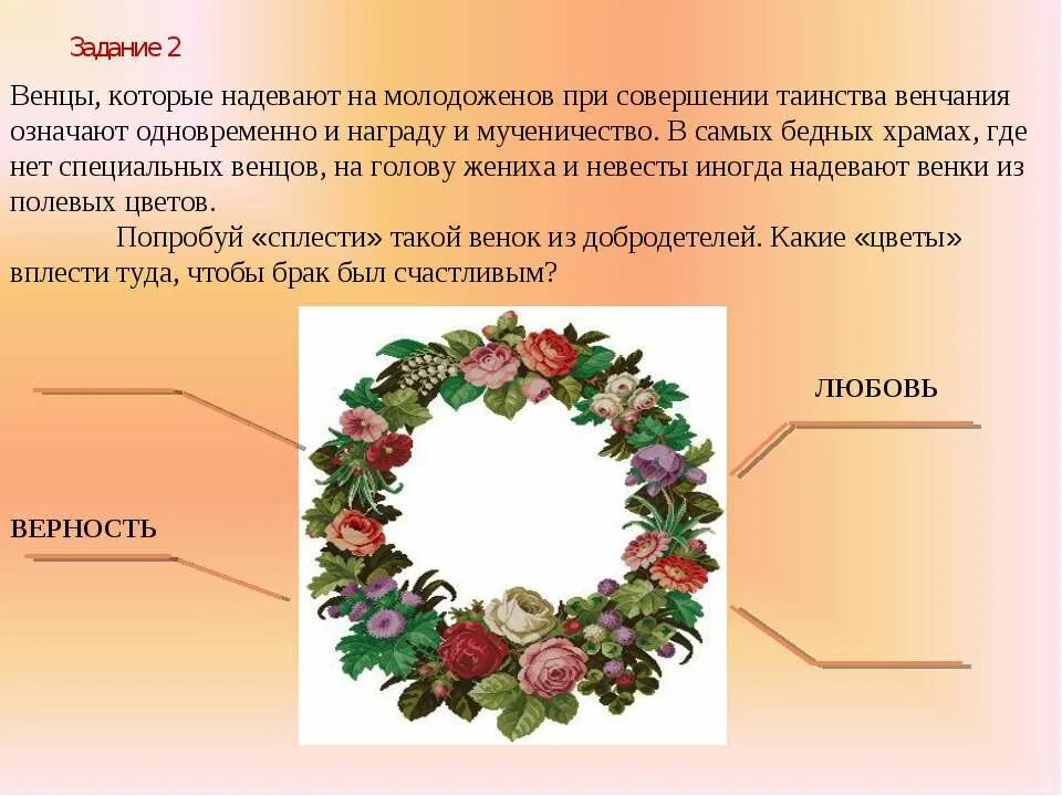 Надевает венок. Венцы которые надевают на молодоженов. Венок из добродетелей. Предложение со словом венок. Цветы 2 раза в год