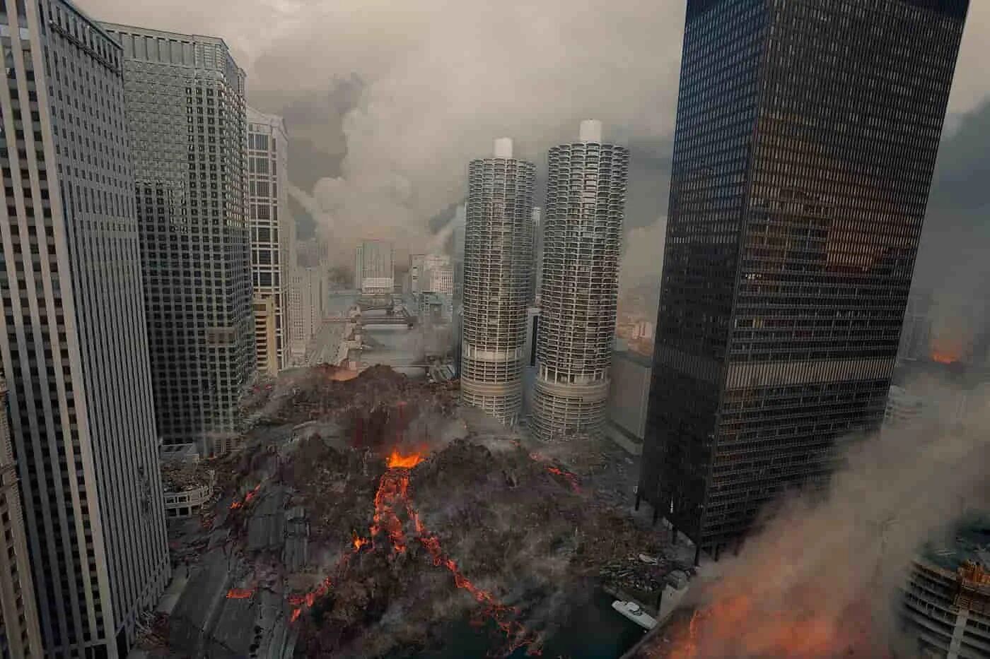 Катаклизмы планеты сегодня. Катастрофа в городе. Разрушенный небоскреб. Америка апокалипсис. Катастрофа на земле.