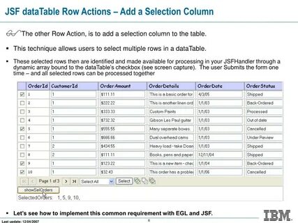 Datatable rows