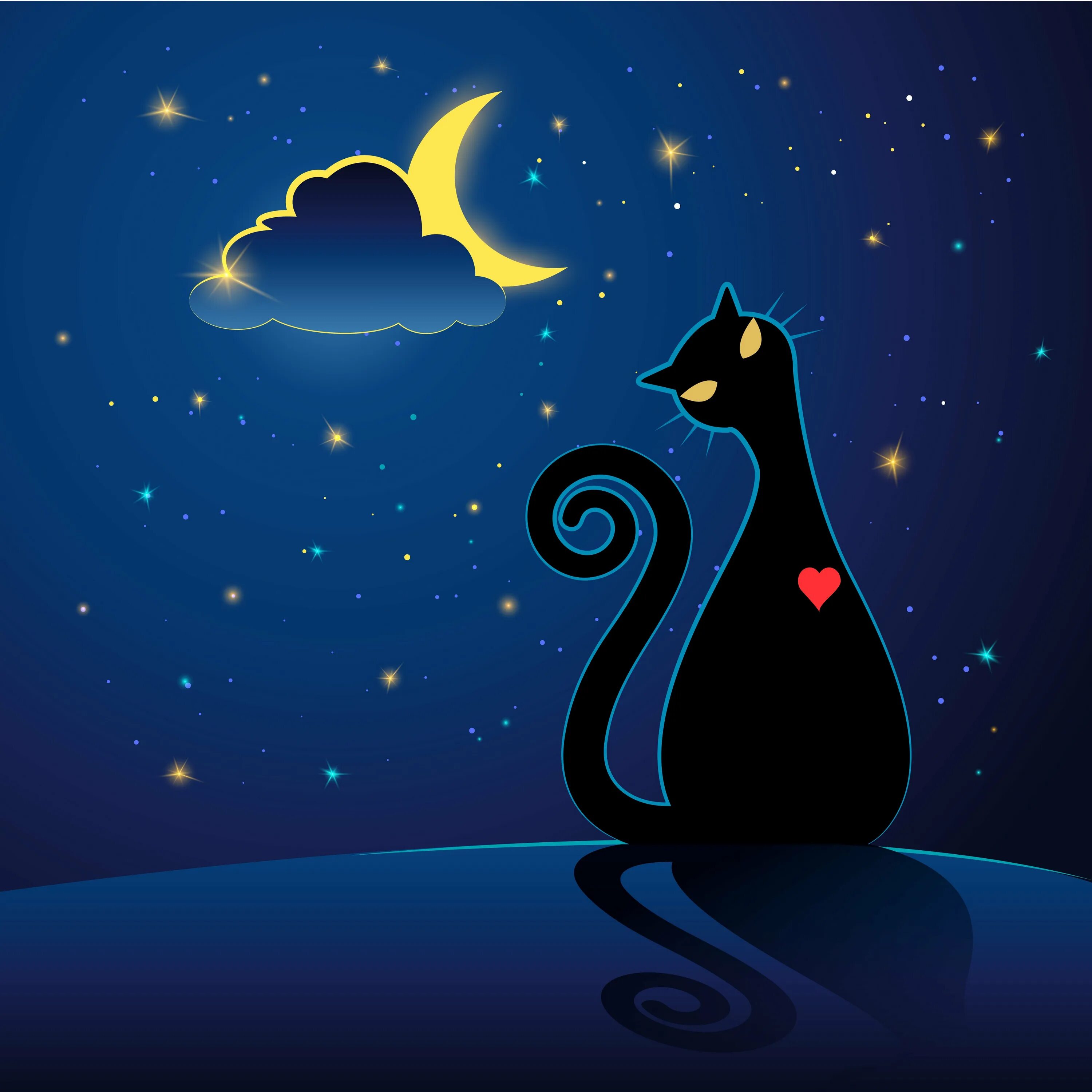 Картинки спокойной ночи с кошкой. Доброй ночи. Доброй ночи картинки. Доброй ночи кот. Картина доброй ночи.
